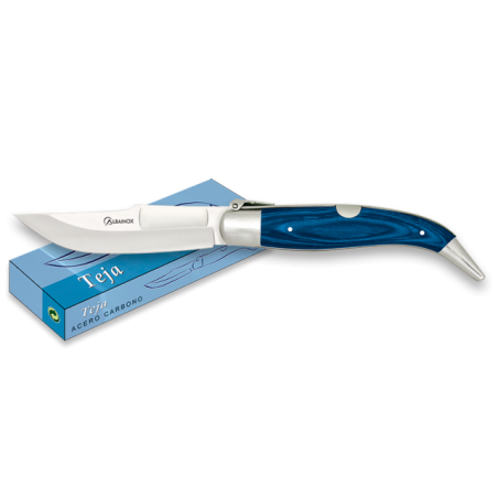 Navaja Nº000 TEJA MADERA AZUL. 5 CM