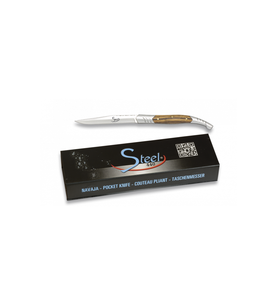 navaja Steel 440. madera zebra. hoja 5