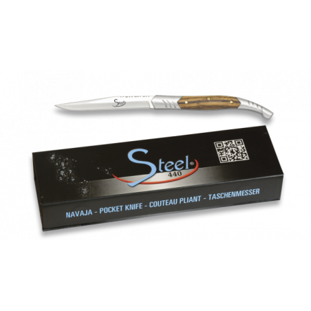 navaja Steel 440. madera zebra. hoja 5