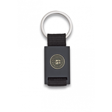 Llavero rectangulo negro + cinta negra