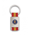 Llavero rectangulo plata+ cinta bandera