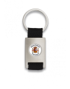 Llavero rectangular plata + cinta negra