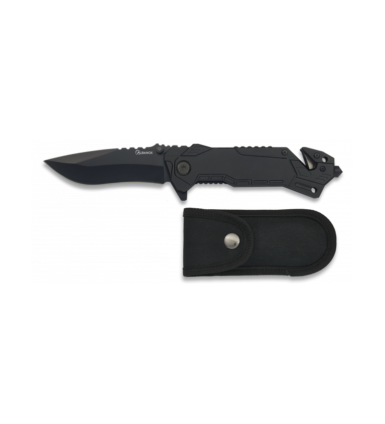 navaja albainox negra. Hoja: 8.1 cm