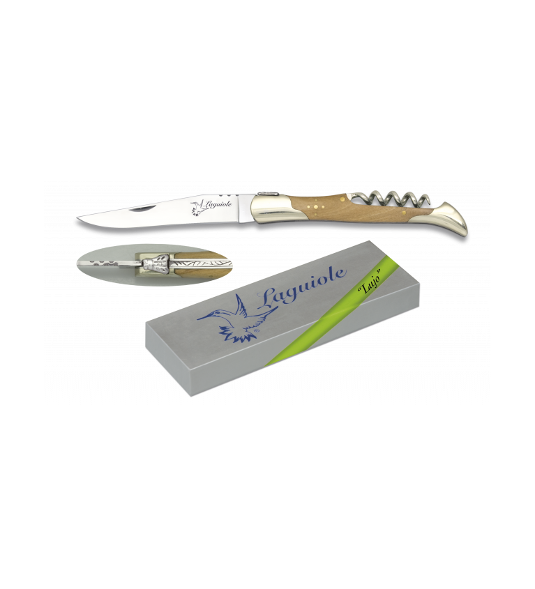 Navaja LAGUIOLE.Alpaca/Olivo.Sacac. 9 cm