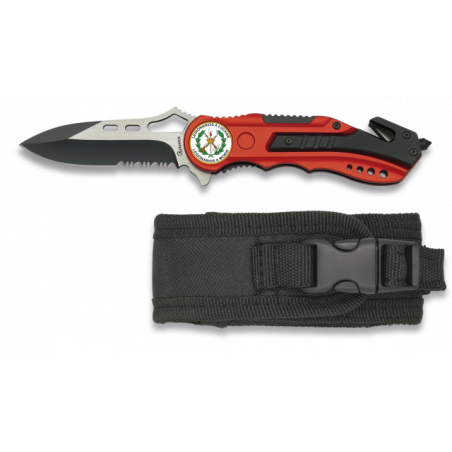 Navaja Albainox roja. sierra. funda. 6.5