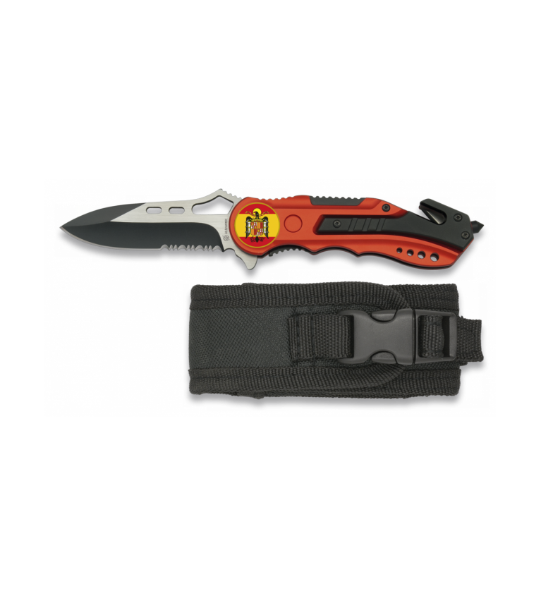 Navaja Albainox roja. sierra. funda. 6.5