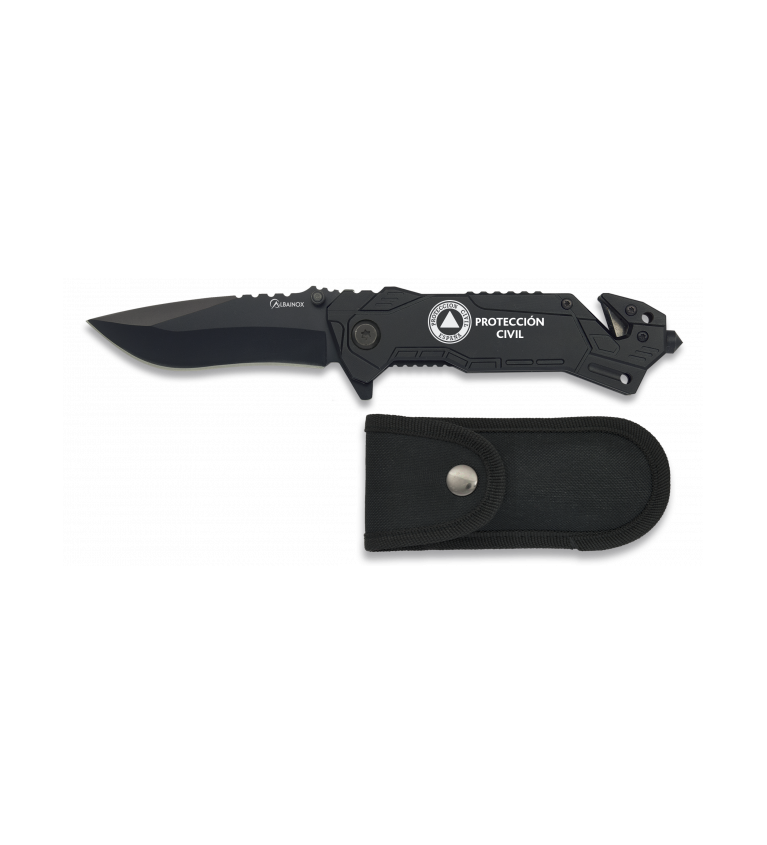 navaja albainox negra. Hoja: 8.1 cm