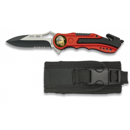 Navaja Albainox roja. sierra. funda. 6.5