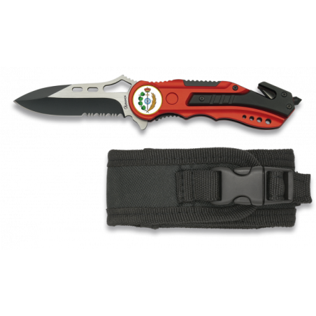 Navaja Albainox roja. sierra. funda. 6.5