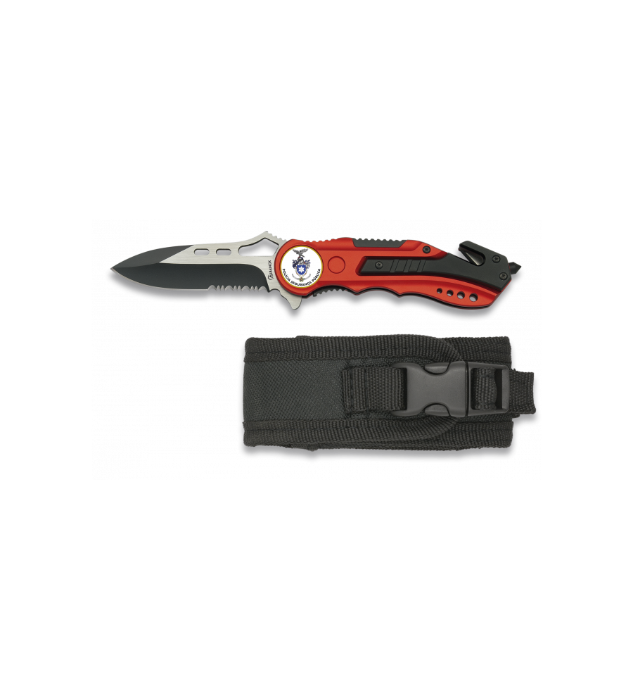 Navaja Albainox roja. sierra. funda. 6.5