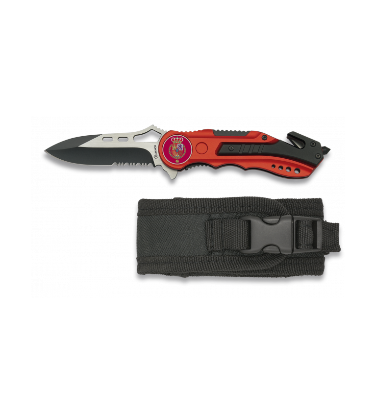 Navaja Albainox roja. sierra. funda. 6.5