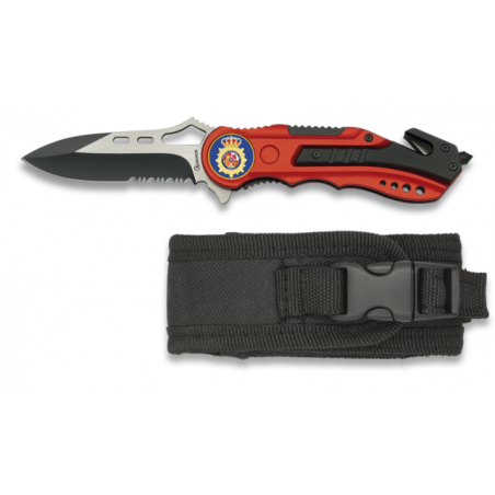 Navaja Albainox roja. sierra. funda. 6.5