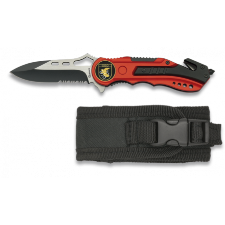 Navaja Albainox roja. sierra. funda. 6.5