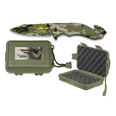 Navaja Albainox Camo Verde  C/ caja ABS