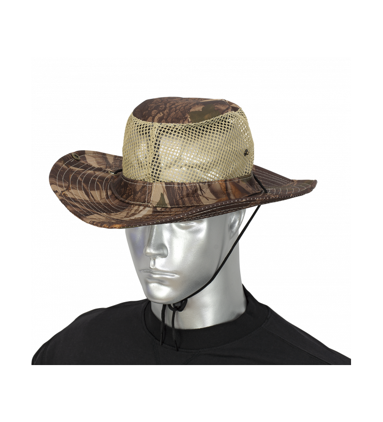 sombrero con rejilla. camo marron