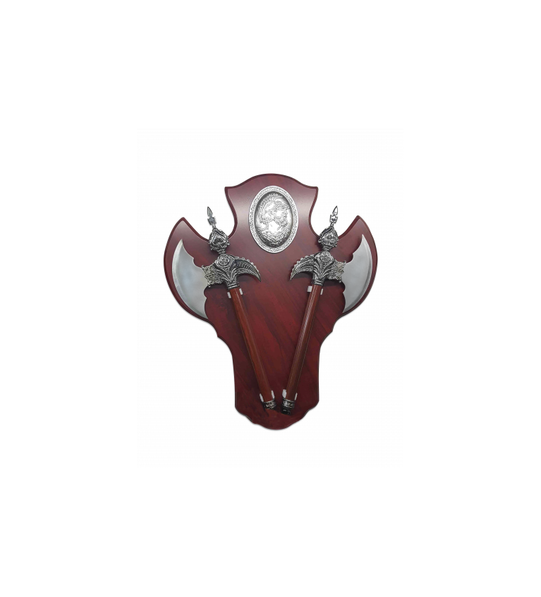 Set 2 hachas decoración  c/ panoplia