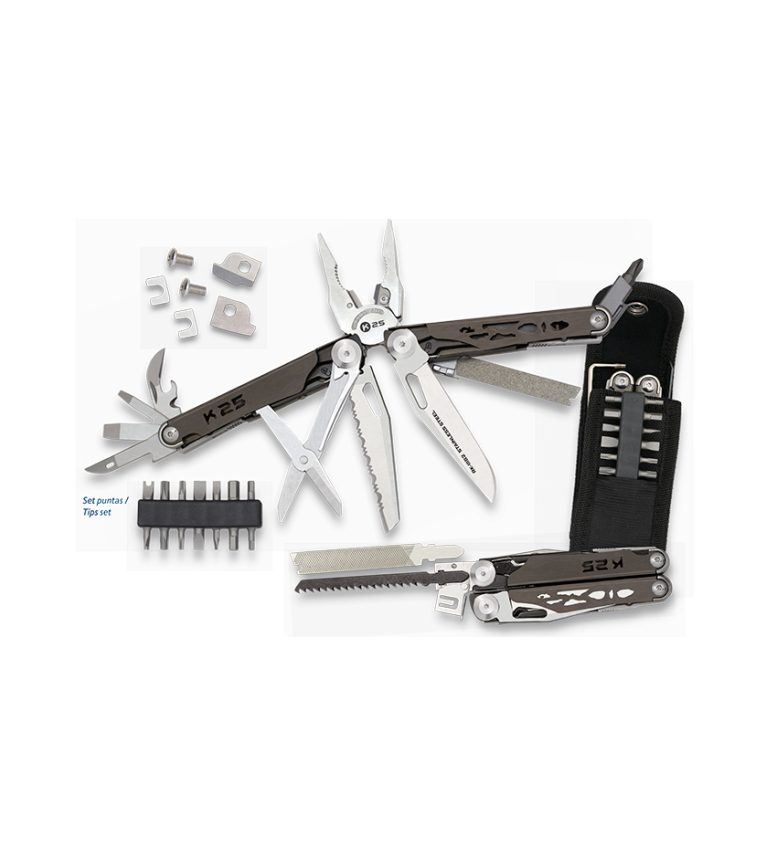 alicate K25 cachas titanio. 14 puntas in