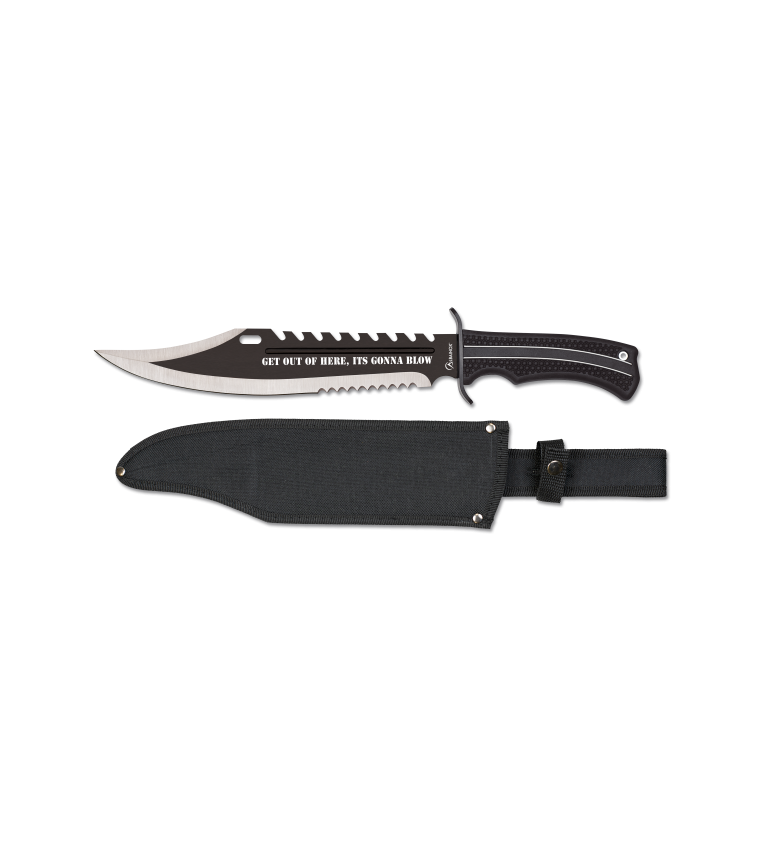 cuchillo albainox negro puño goma. h:
