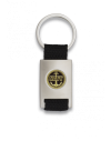 Llavero rectangulo plata + cinta negra