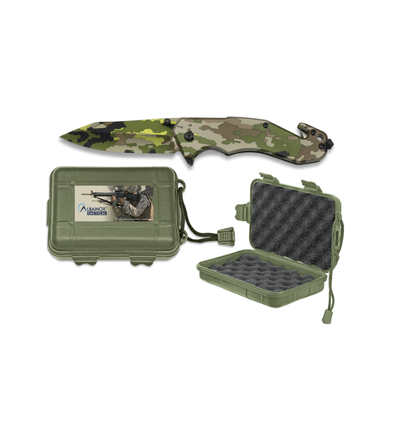 Navaja Albainox Camo Verde  C/ caja ABS