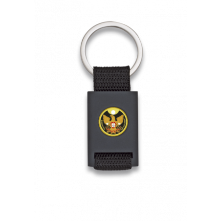 Llavero rectangulo negro + cinta negra
