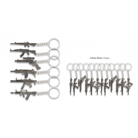 Llavero Armas Blister 12 pzs