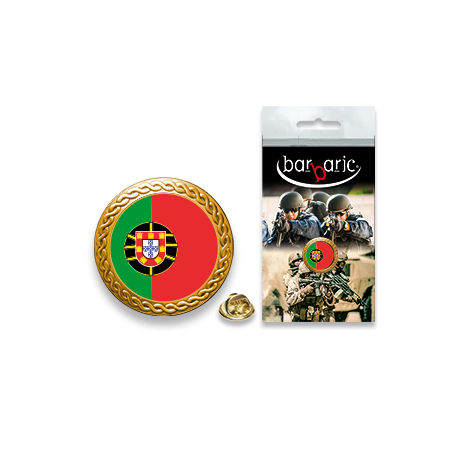 Pin Barbaric oro. borde biselado. D:20mm