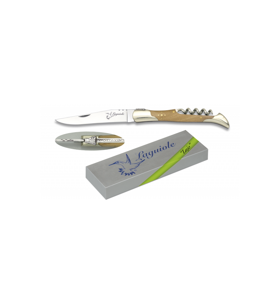 Navaja LAGUIOLE.Alpaca/Olivo.Sacac. 9 cm