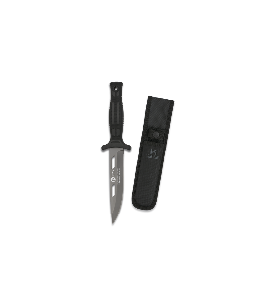 cuchillo botero K25. black coated h:12.4