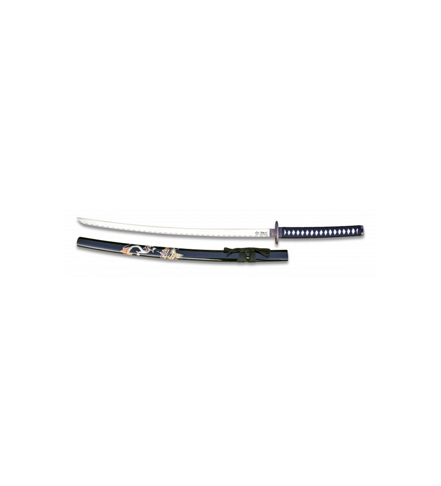 katana tole10.negra. Peana. 69 cm