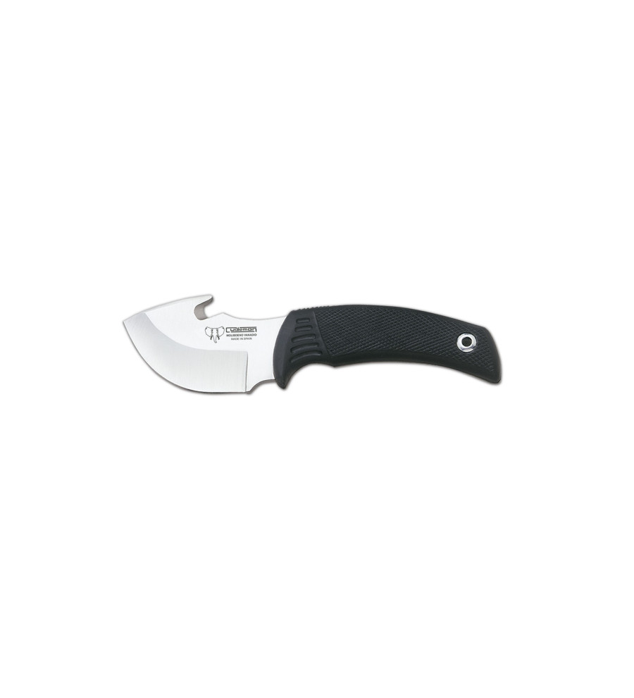 Cuchillo desollador cudeman mango de caucho negro 137-H