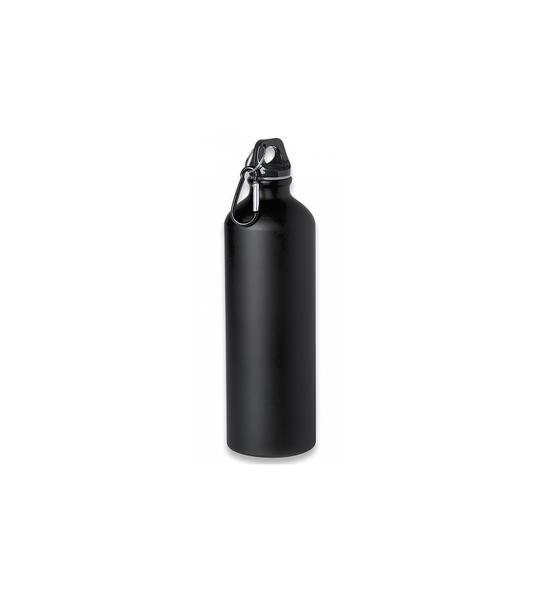 Bidon negro 800ml con mosqueton Barbaric