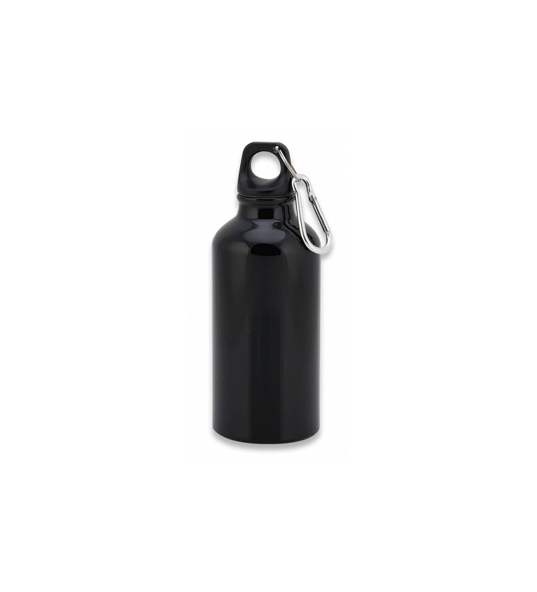 Bidon Negro 400ml con mosqueton Barbaric