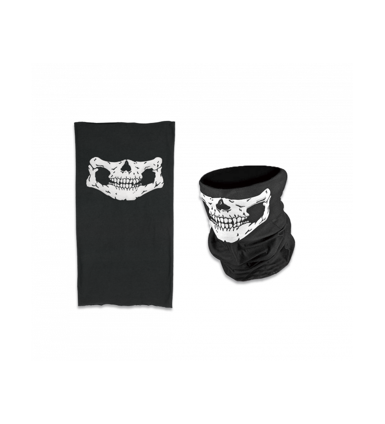 Braga cuello fina negra con calavera