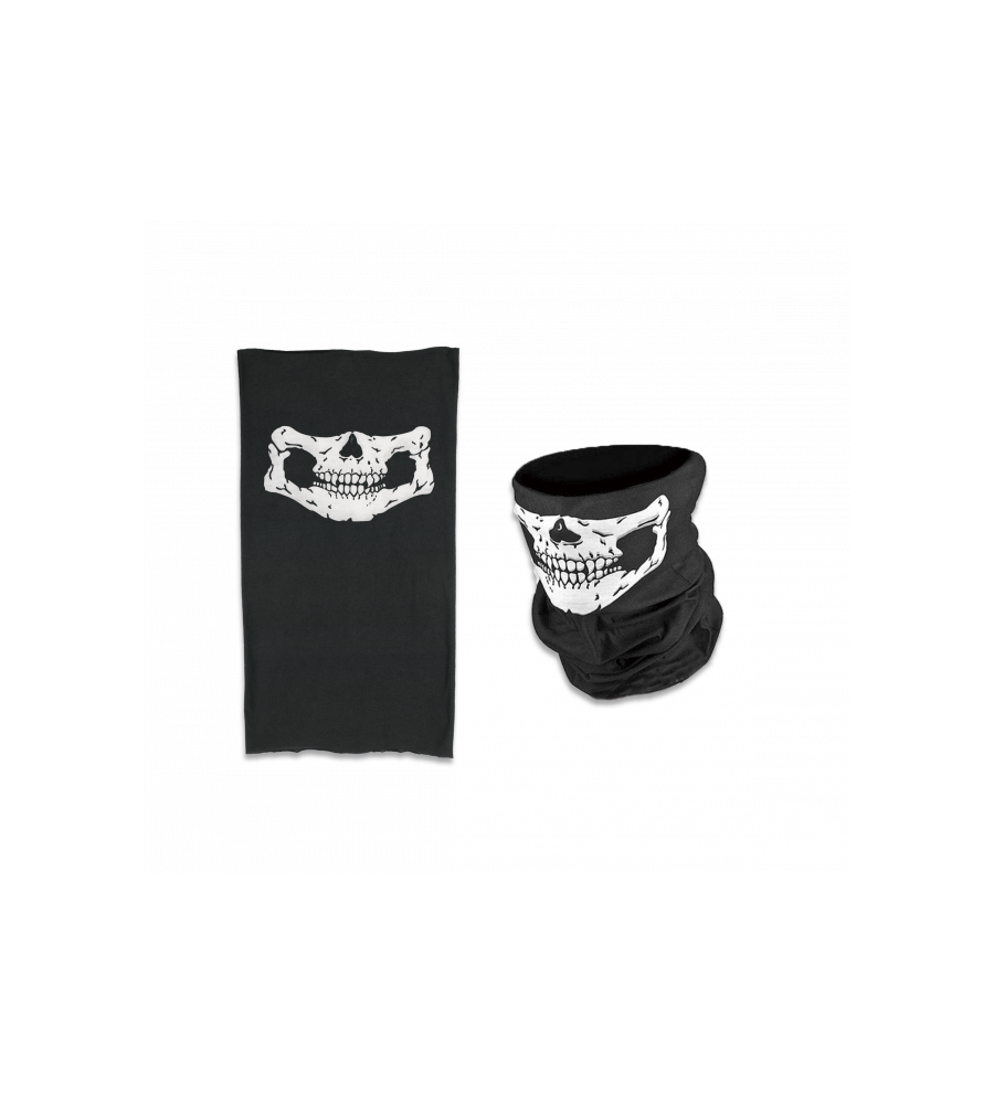 Braga cuello fina negra con calavera