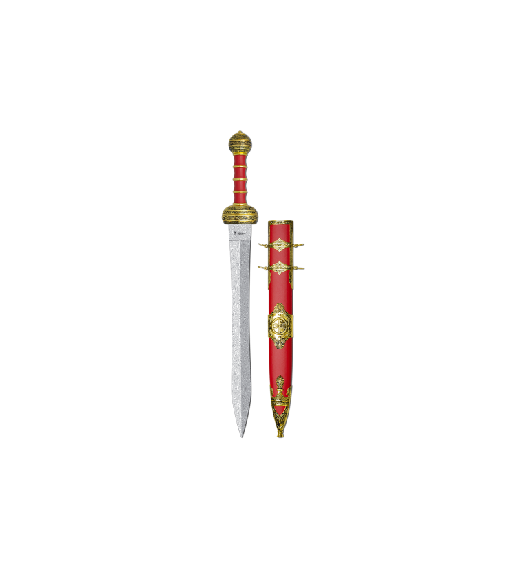 Espada ROMANA  Ornamentación Rojo-Dorado