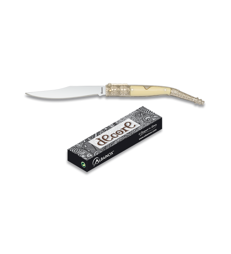 Navaja albainox cromada. hoja 8,5 cm