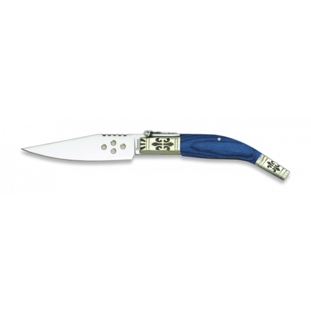 Navaja LUJO. stamina azul / Alpaca. 9 cm