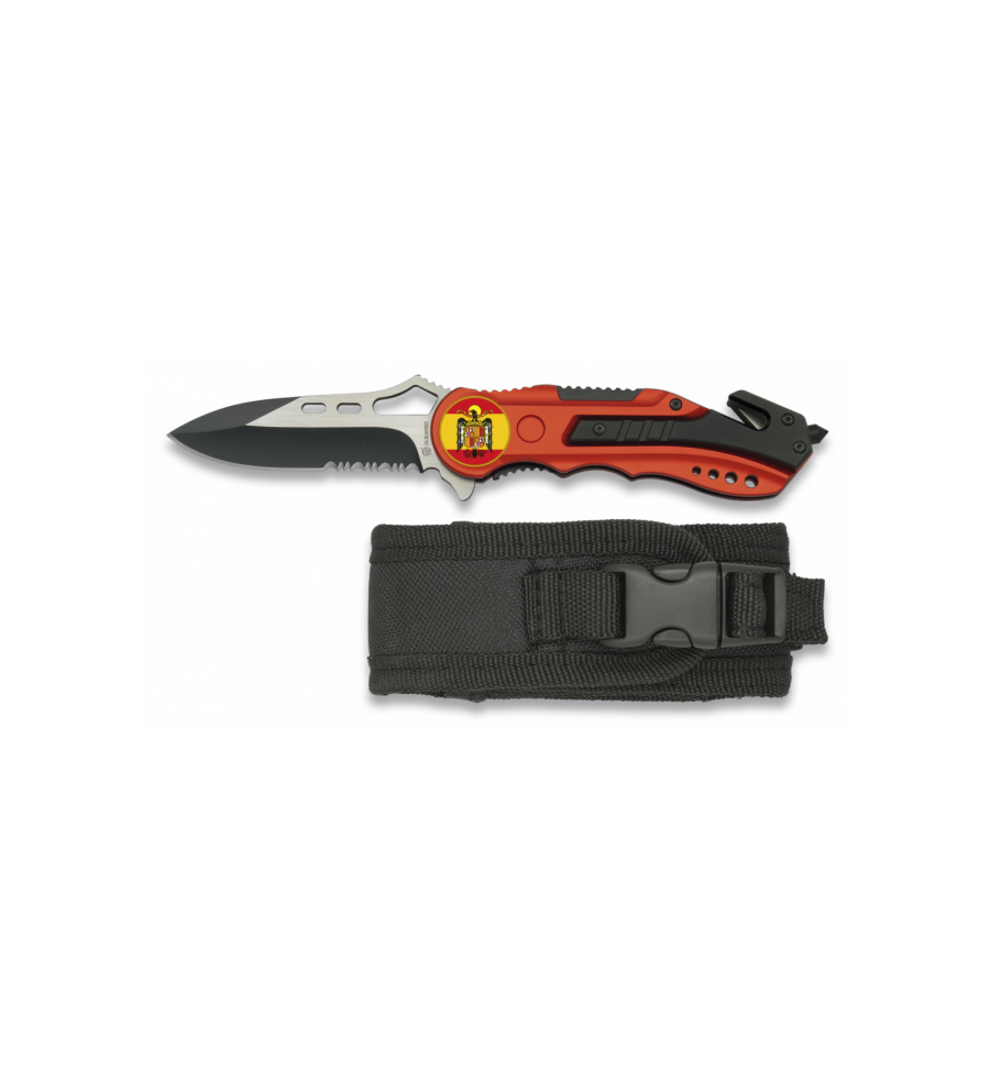 Navaja Albainox roja. sierra. funda. 6.5