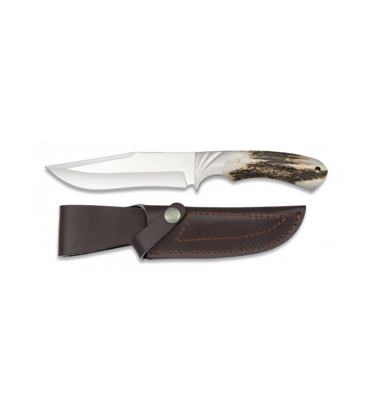 Cuchillo Caza Mango Ciervo. Total: 26 cm