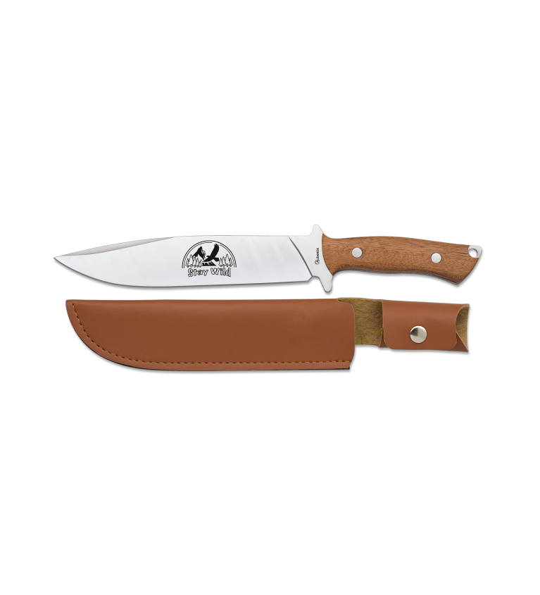 cuchillo puño madera natural.
