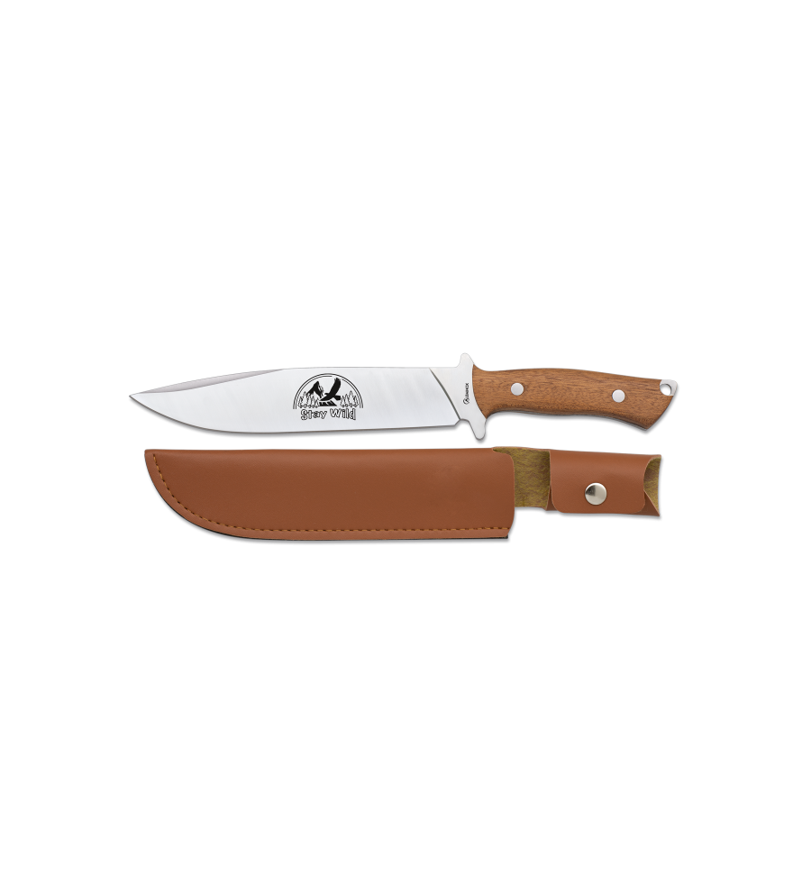 cuchillo puño madera natural.
