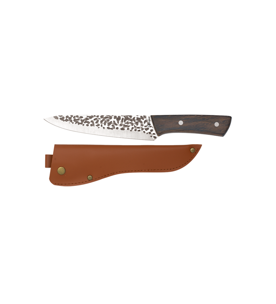 cuchillo puño madera / funda polipiel.