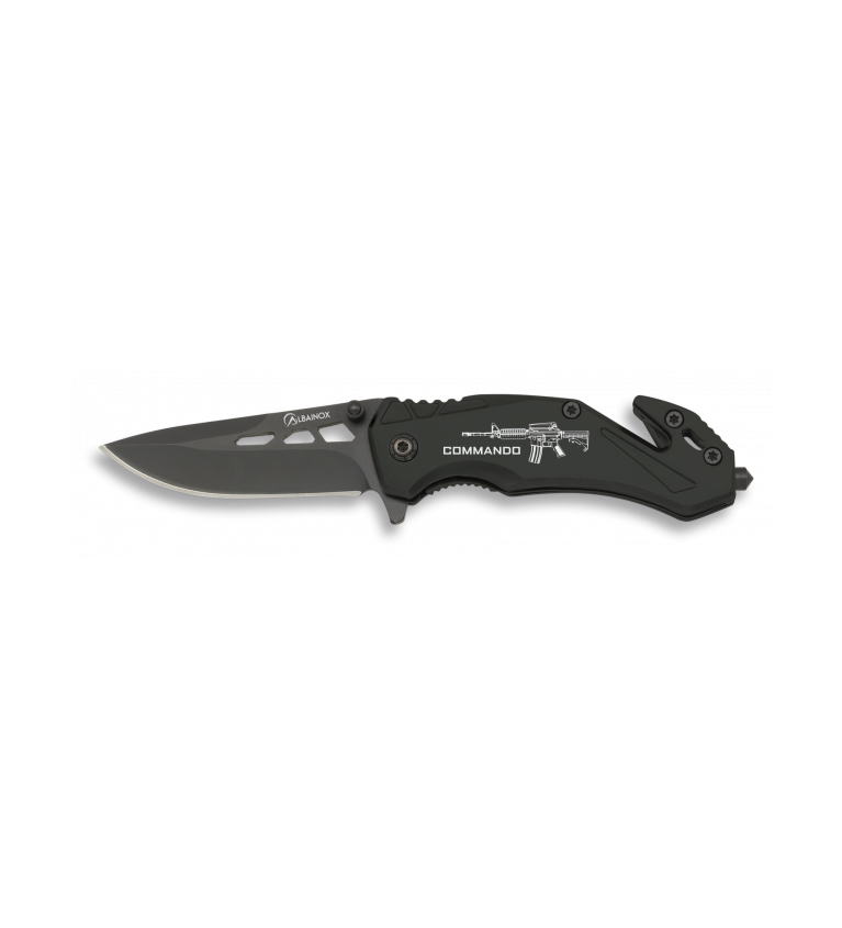 navaja ALBAINOX seguridad negra. hoja5.8