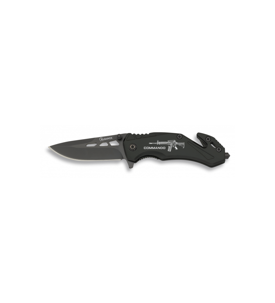 navaja ALBAINOX seguridad negra. hoja5.8
