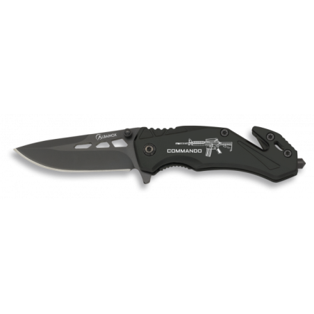 navaja ALBAINOX seguridad negra. hoja5.8