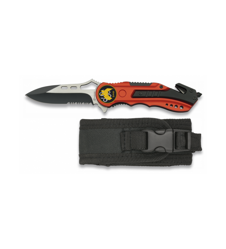 Navaja Albainox roja. sierra. funda. 6.5