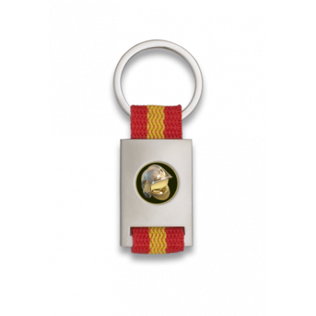 Llavero rectangulo plata+ cinta bandera