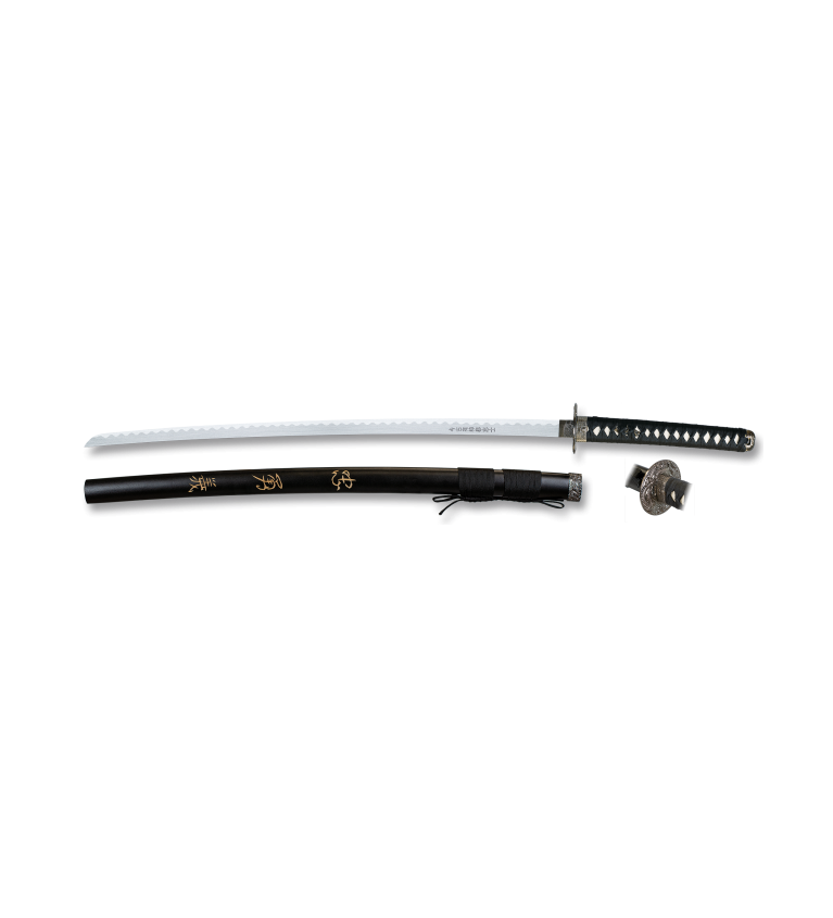 katana Tole10 negra con peana.