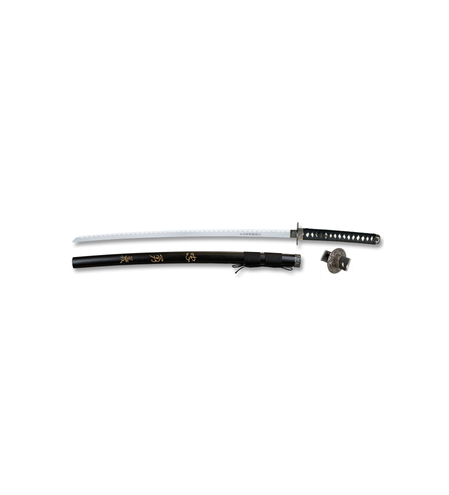 katana Tole10 negra con peana.